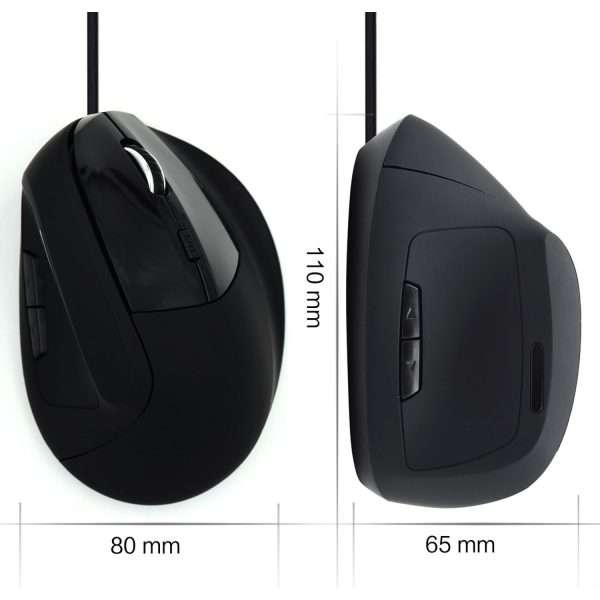 Ratón Ewent EW3157 Vertical Ergonomic- USB - Negro_F3